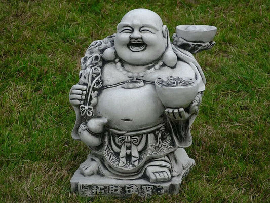 Uśmiechnięty Budda figura betonowa